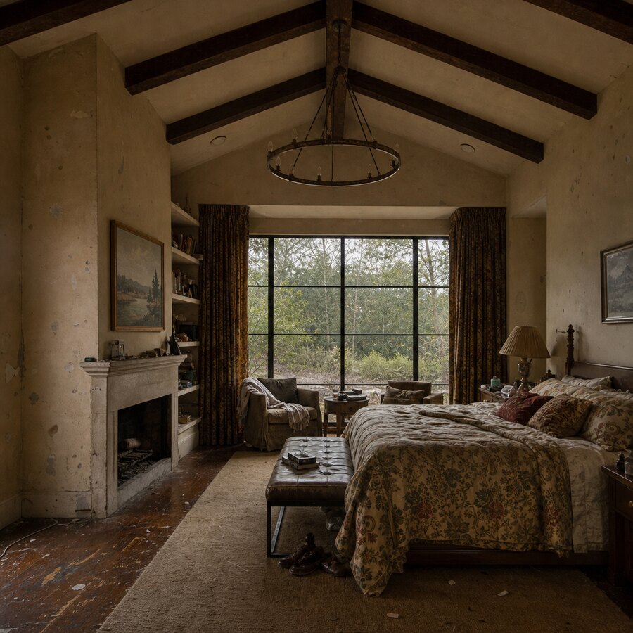 Bedroom before online AI redesign